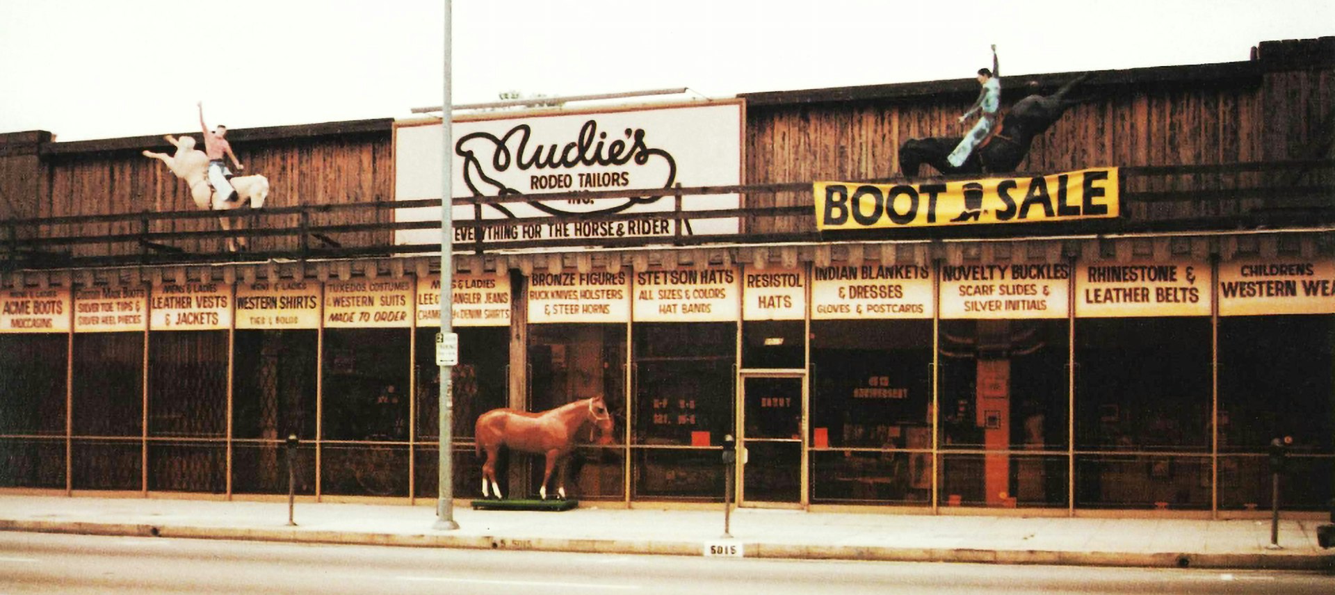 The Nudie's Rodeo Tailors storefront in the Hall of Fame exhibition.