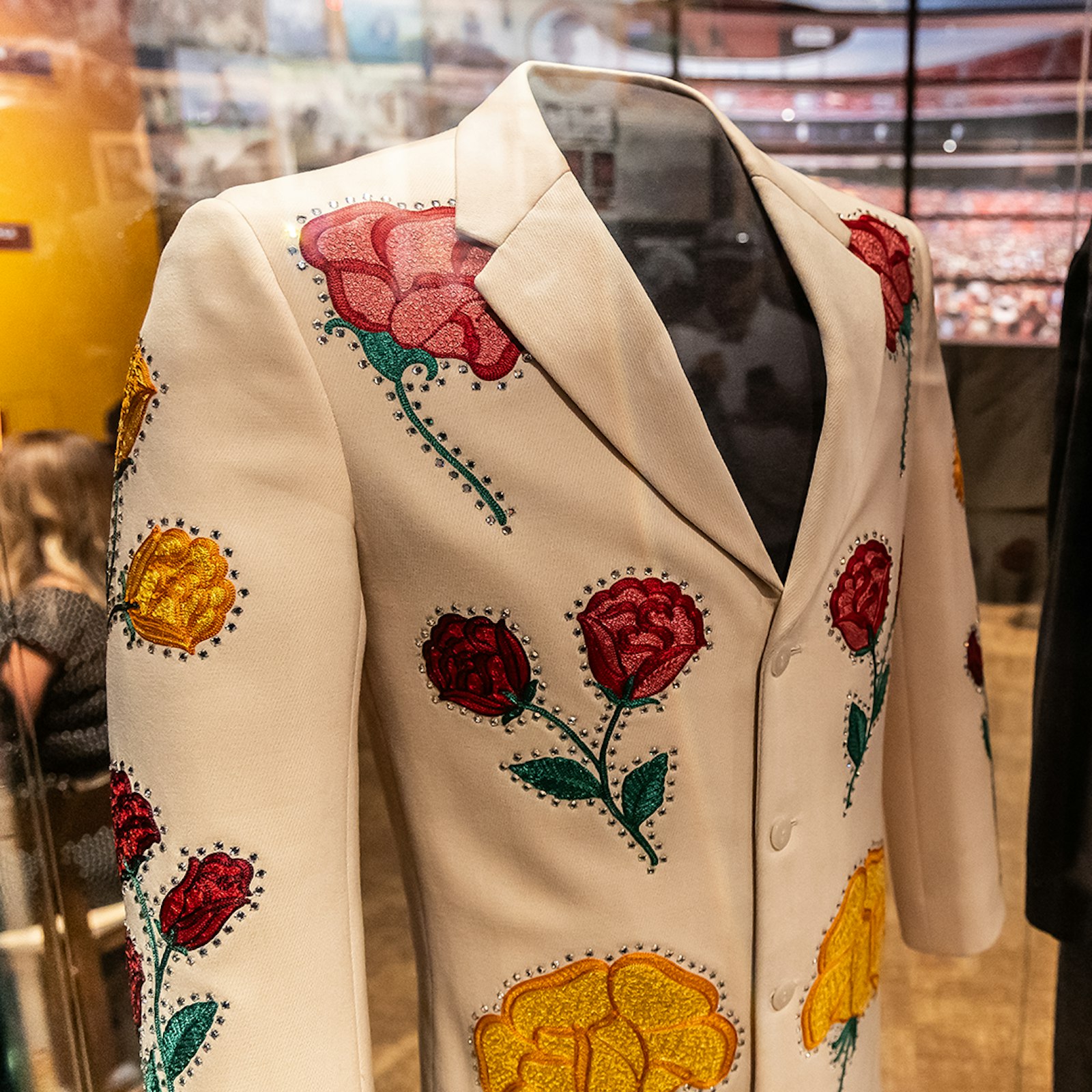 Chris Ethridge’s rose-embroidered jacket, pictured in the museum’s 2023 reunion announcement.