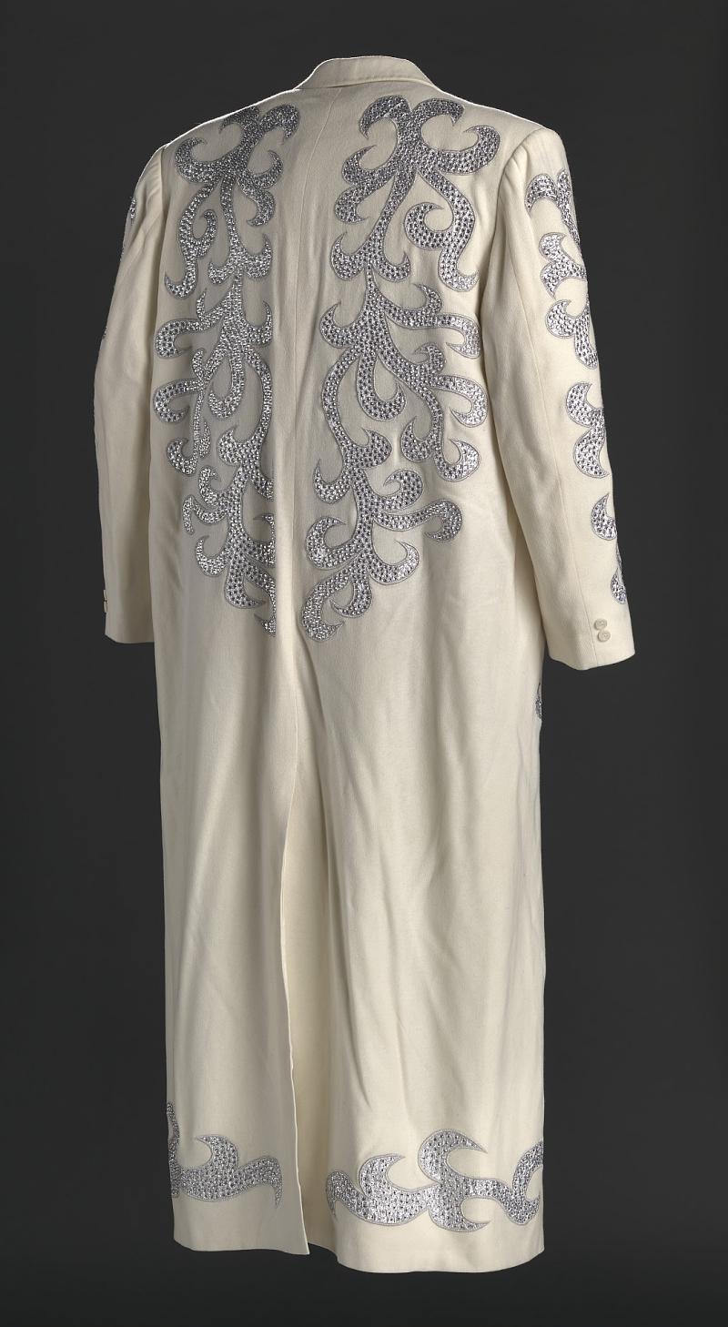 Back of the George Clinton duster, showing its scroll decoration.