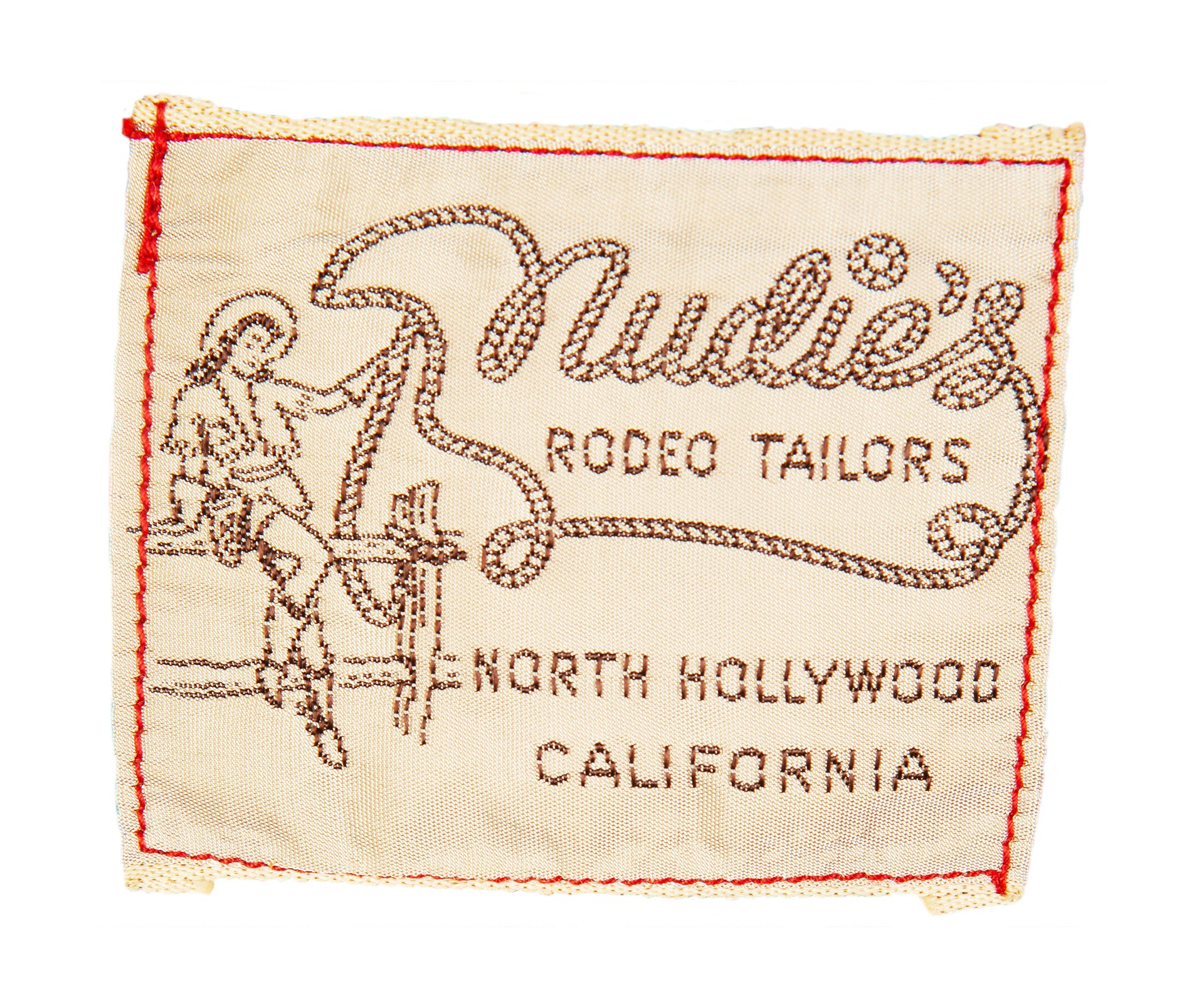 A Nudie's Rodeo Tailors label presented by the Hall of Fame.